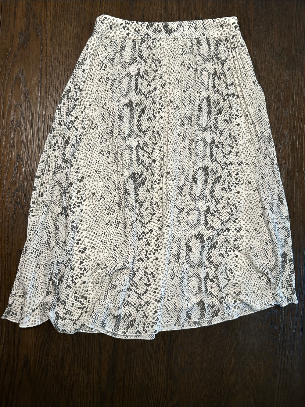 J. Crew Snake-Print Midi Skirt in White and Gray